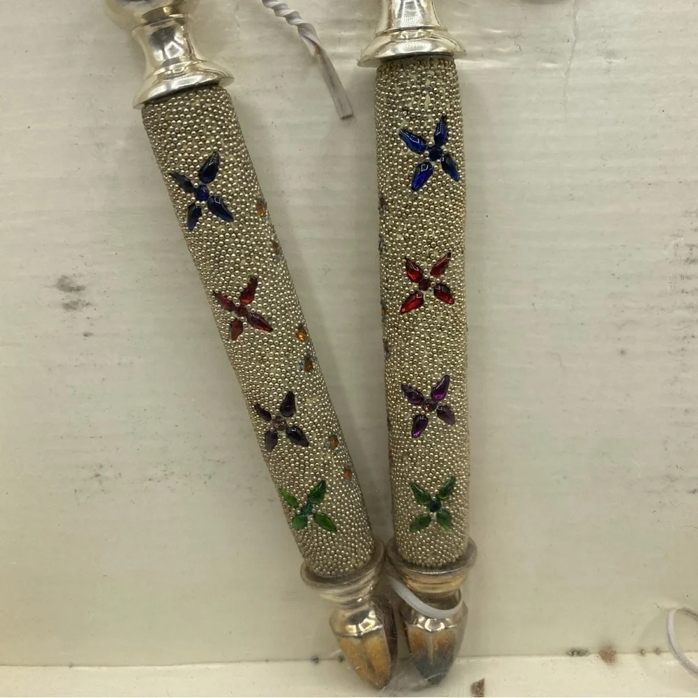 Pier 1 Imports Sequin Silver Multi Color 2pc Serving Utensils‎